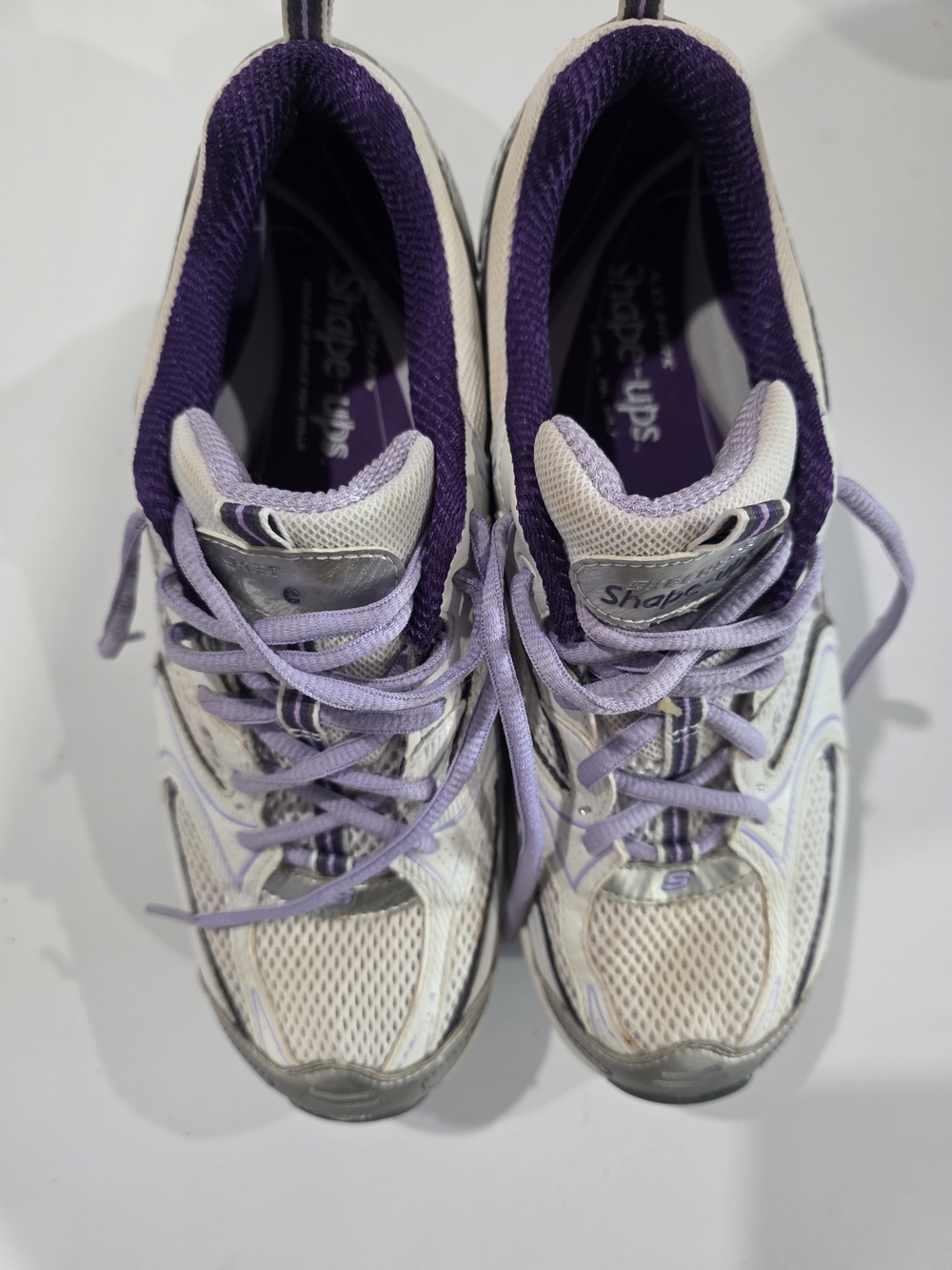 Skechers Shape-Ups Women's White & Lavender Walking Shoes